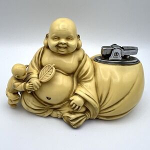1950's Prince Table Lighter Hotei God Table Laughing Buddha Child Japan Vtg Rare